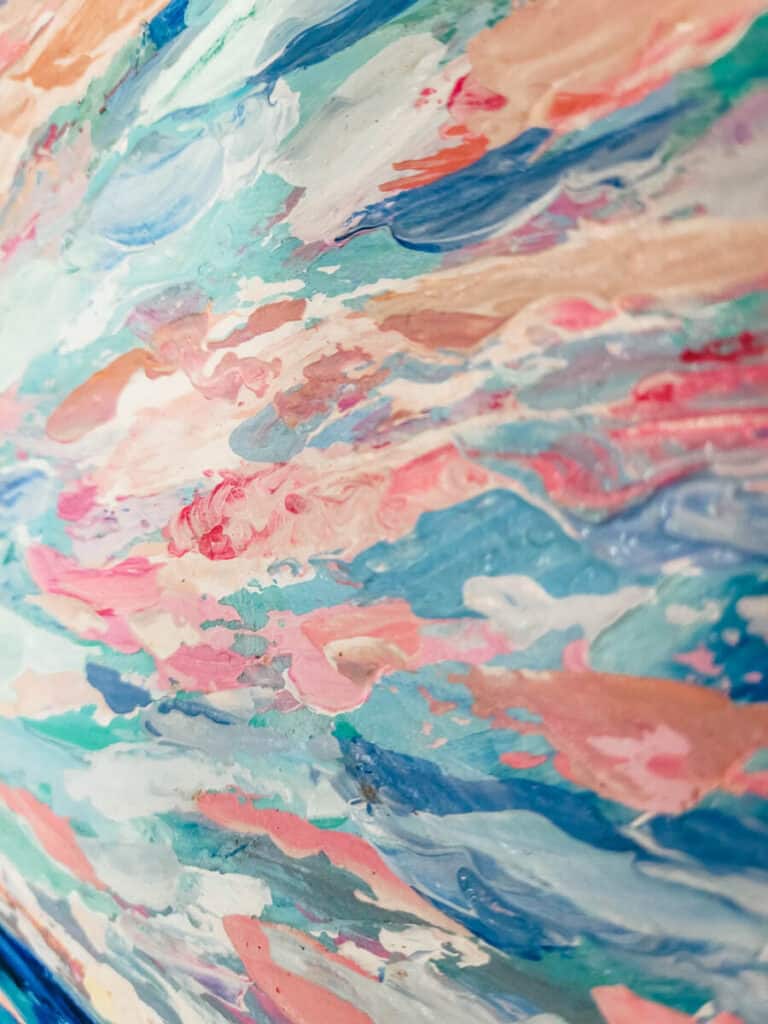 close up of beach painting