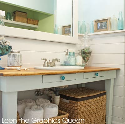 Sea Glass Inspired Coastal Bathroom Remodel