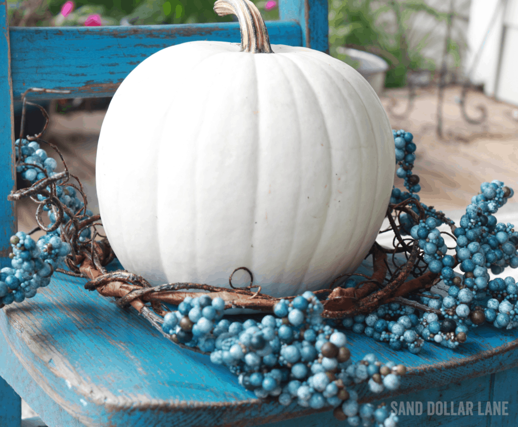 White pumpkins are perfect for coastal Fall decor!