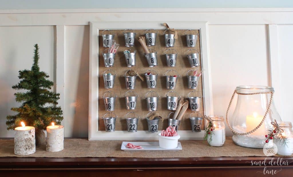 fun advent calendar with buckets