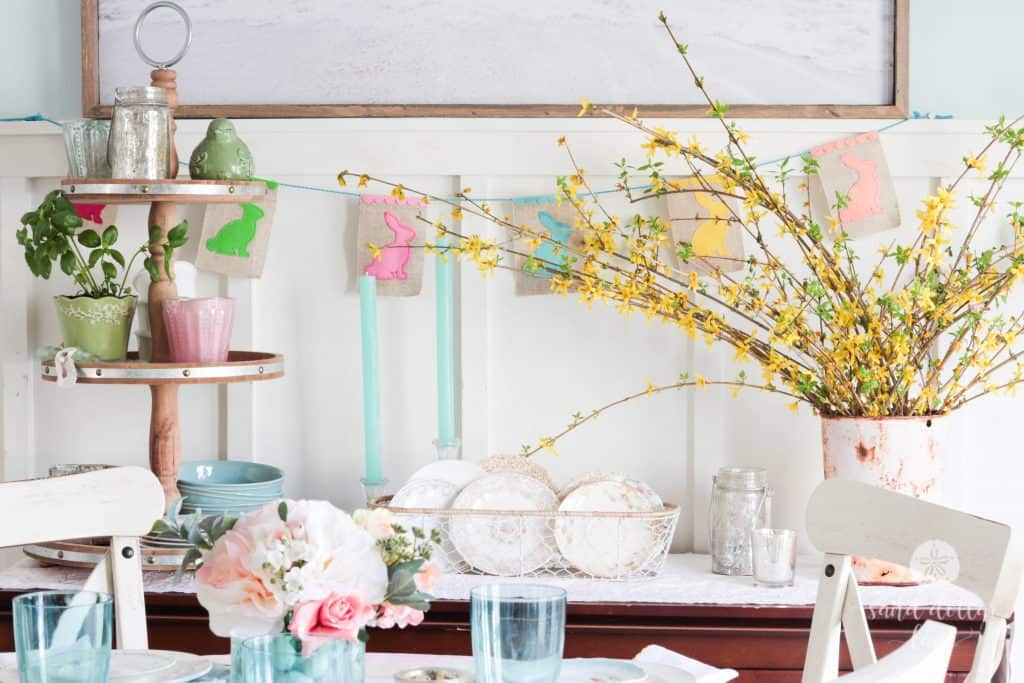 Colorful Spring tablescape