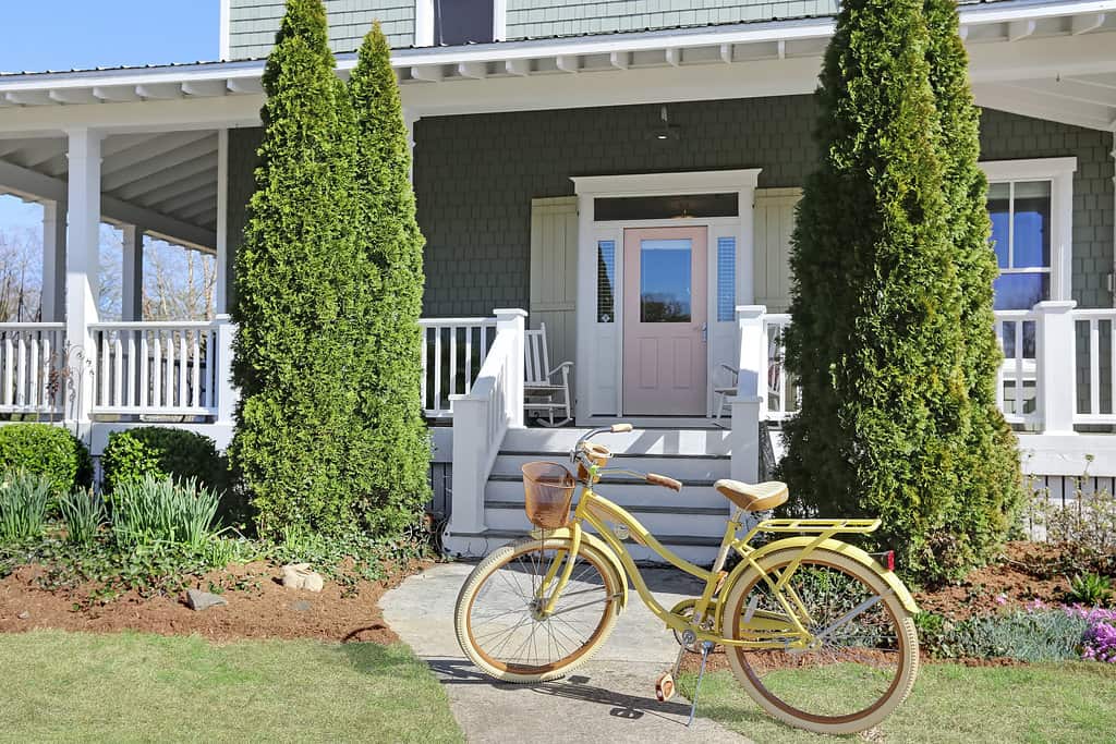 coastal farmhouse front porch