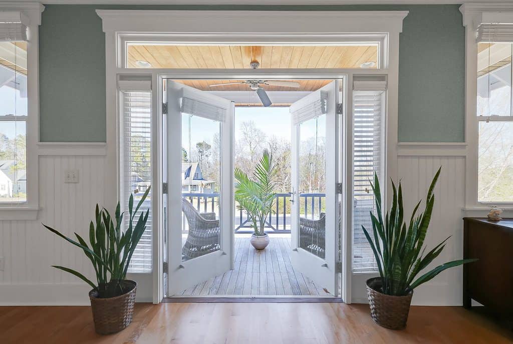 Southern Style Coastal Home Master bedroom balcony