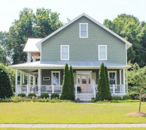 Southern Style Coastal Home pink door