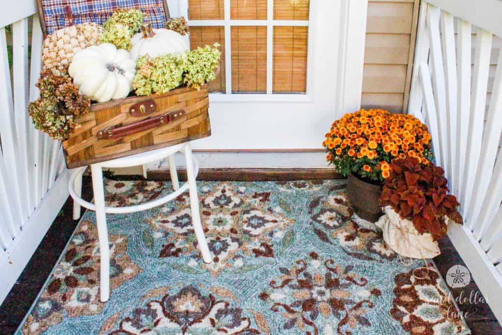 Love this rug for covered porch!