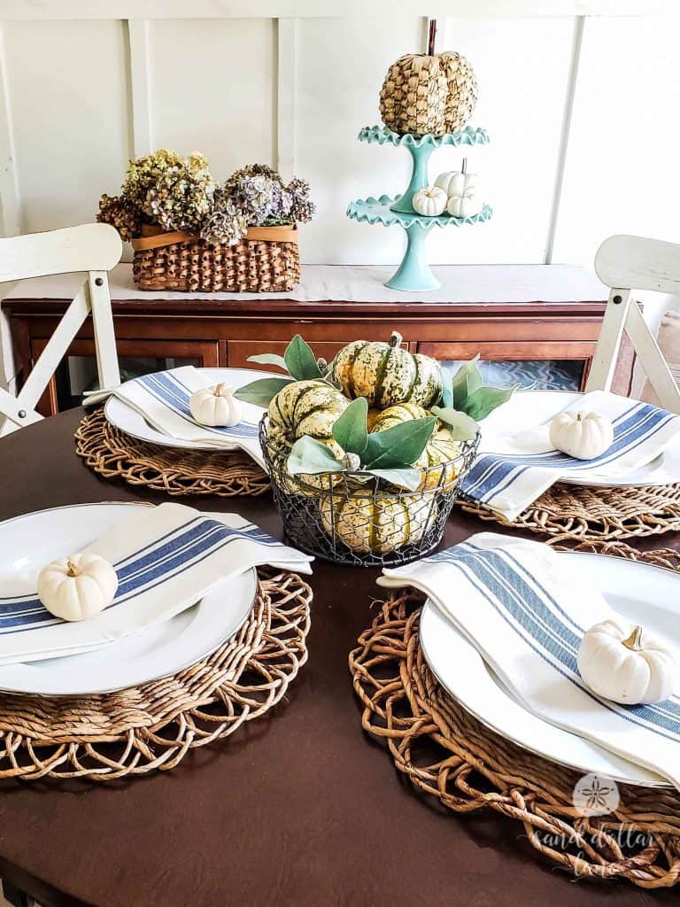 Simple Coastal Style Fall Dining Room - Sand Dollar Lane