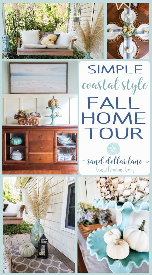 coastal style fall decorating - Sand Dollar Lane Fall Home Tour