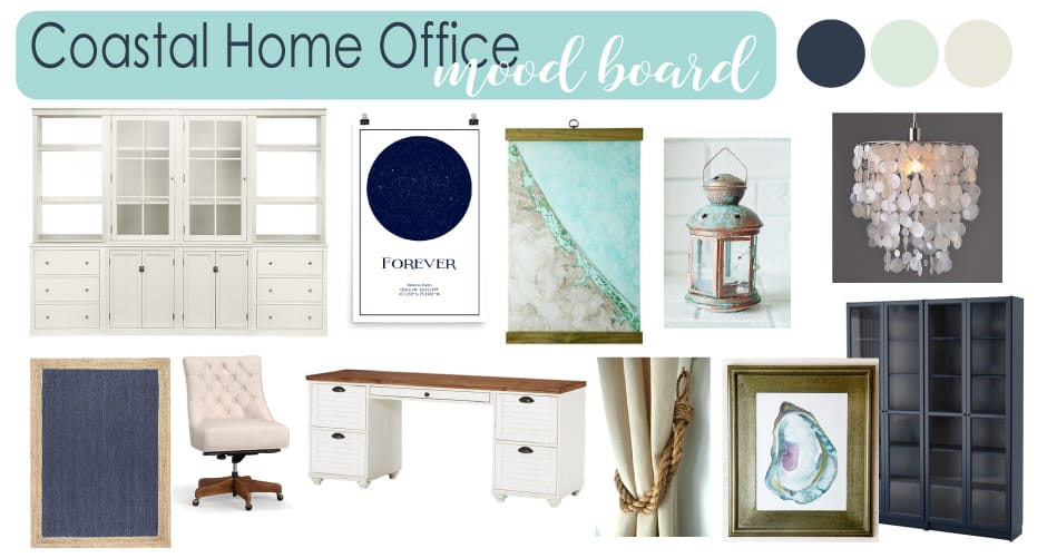 Coastal Home Office Mood Board