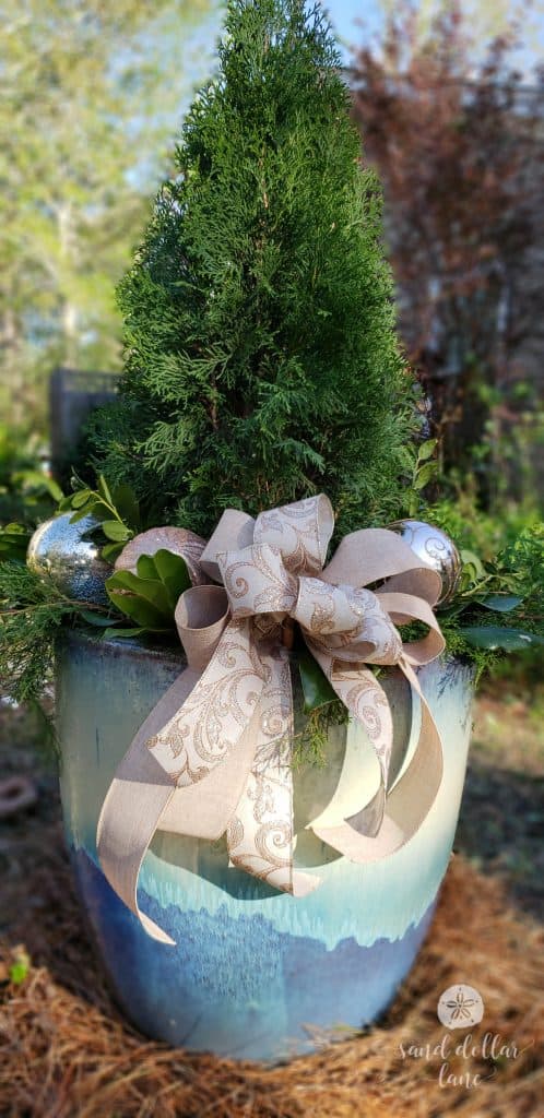 easy and beautiful Christmas planter