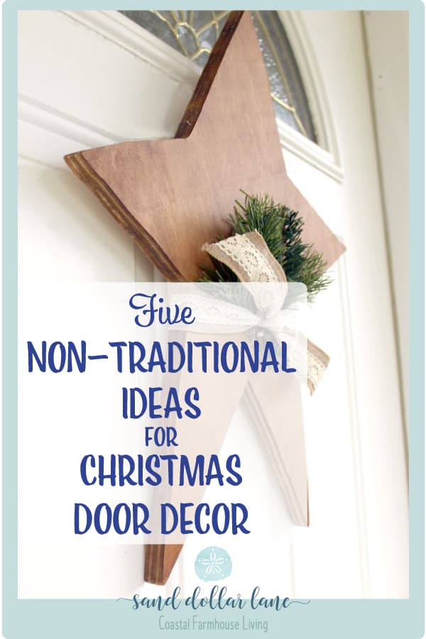 Non traditional Christmas door decor