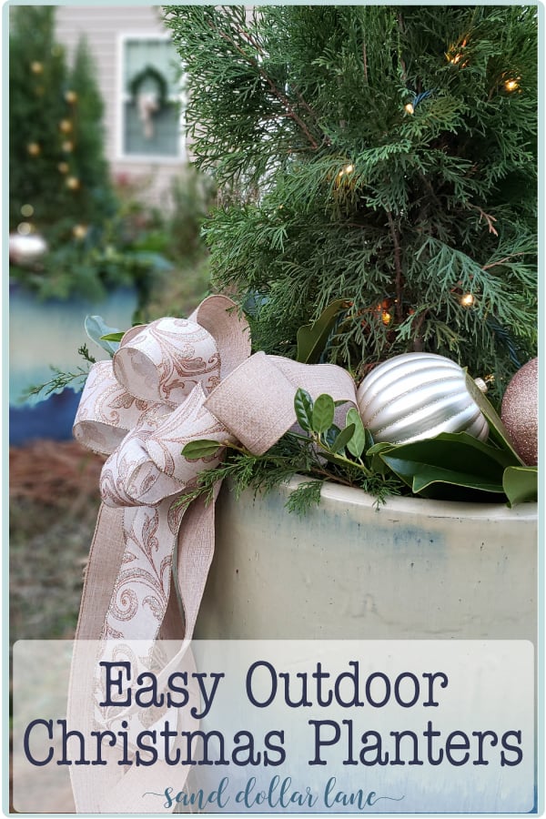 outdoor Christmas planter tutorial - Sand Dollar Lane