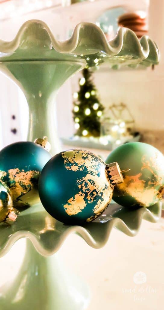 gold leaf ornaments in kitchen