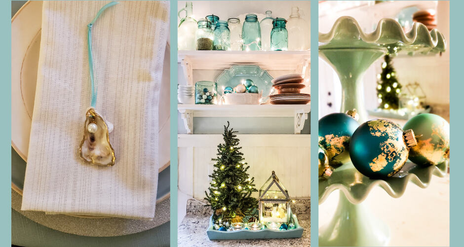 Handmade Sand Dollar Ornament With Silver Christmas Tree