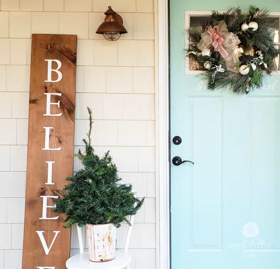 rose gold Christmas porch