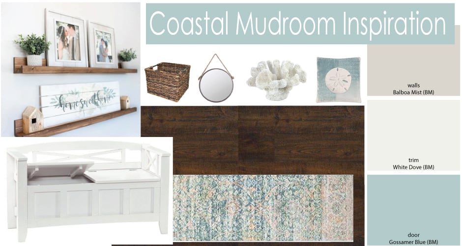 Coastal Mudroom Entryway Mood board