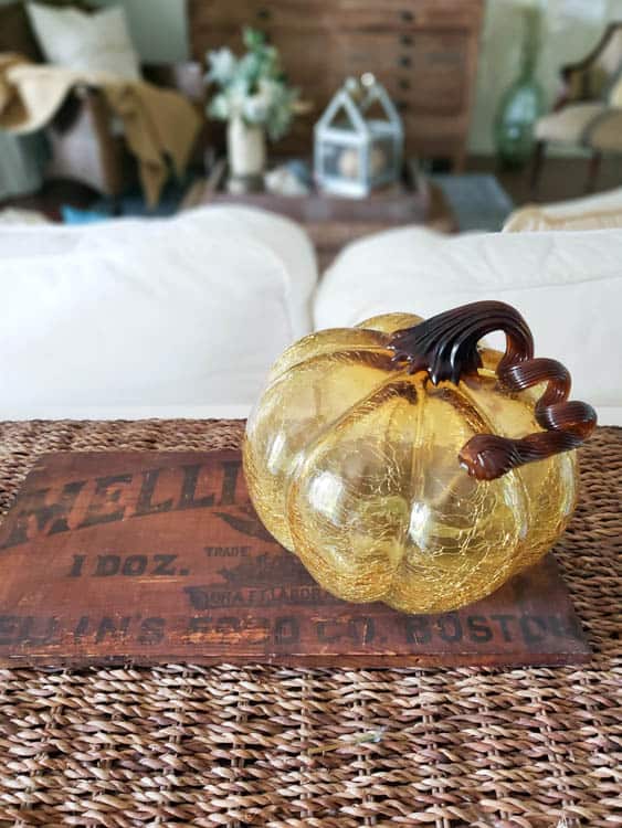 yellow glass pumpkin