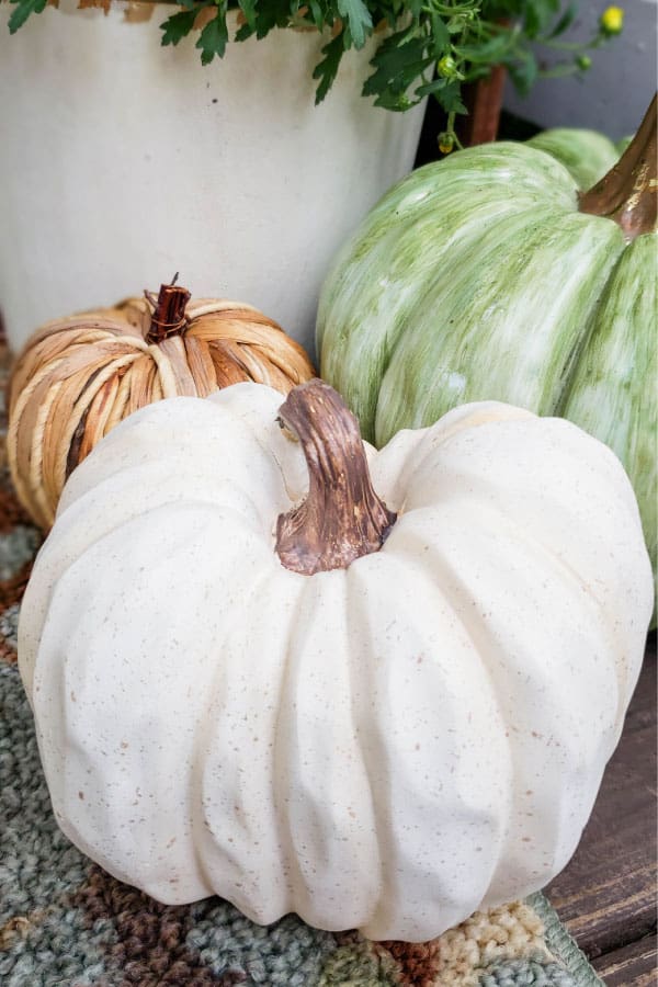 white wooden pumpkin