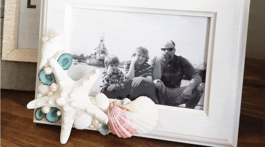 seashell photo frame