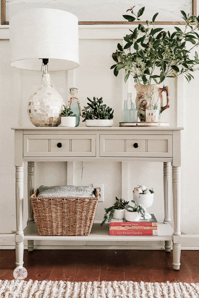 small grey console table