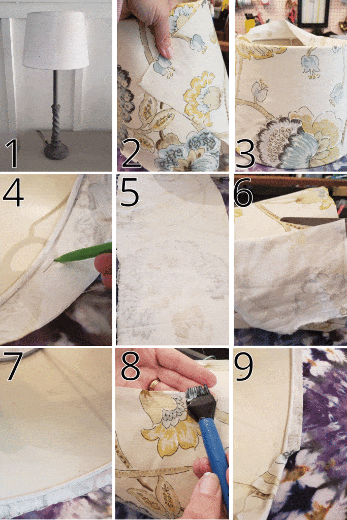 instructions on covering a lampshade