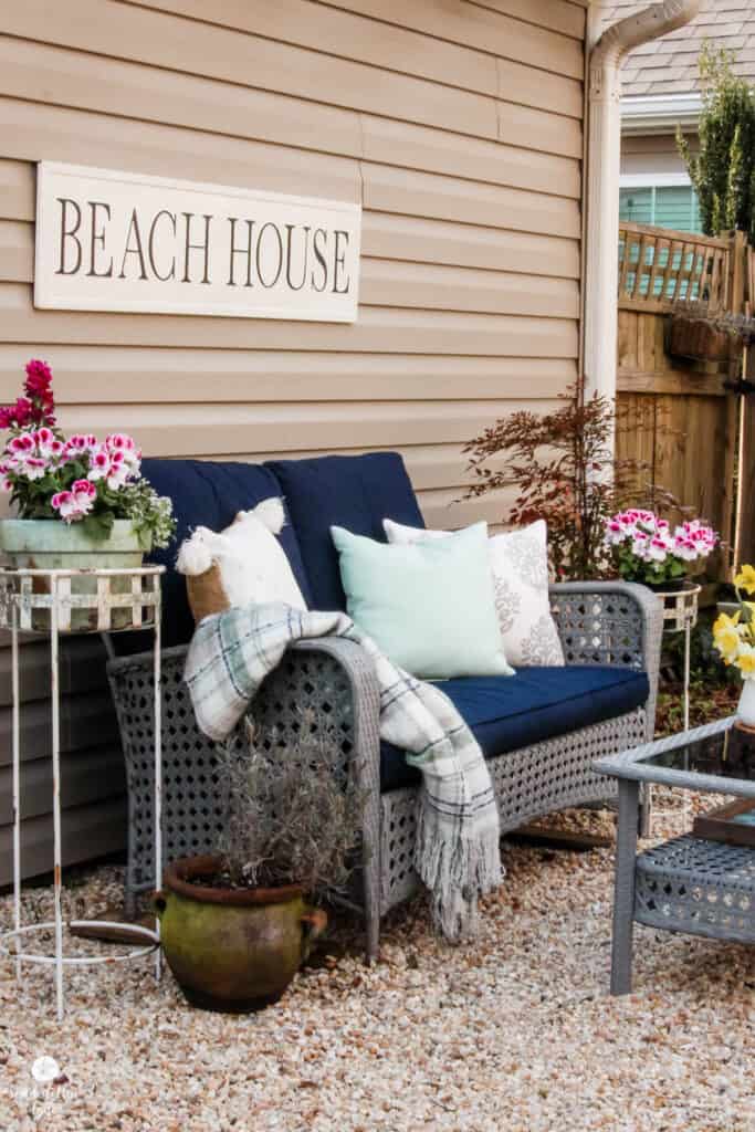 pergola decorated for spring