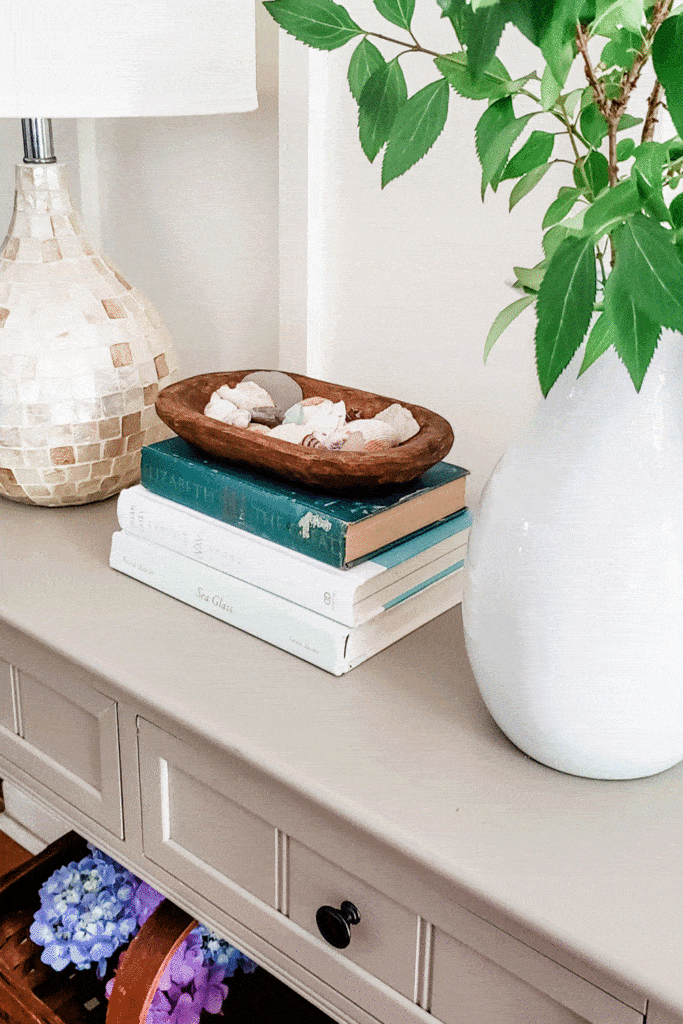 coastal entryway with simple summer decor