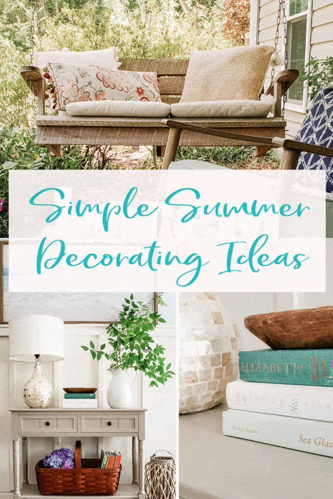 collage of summer decor photos