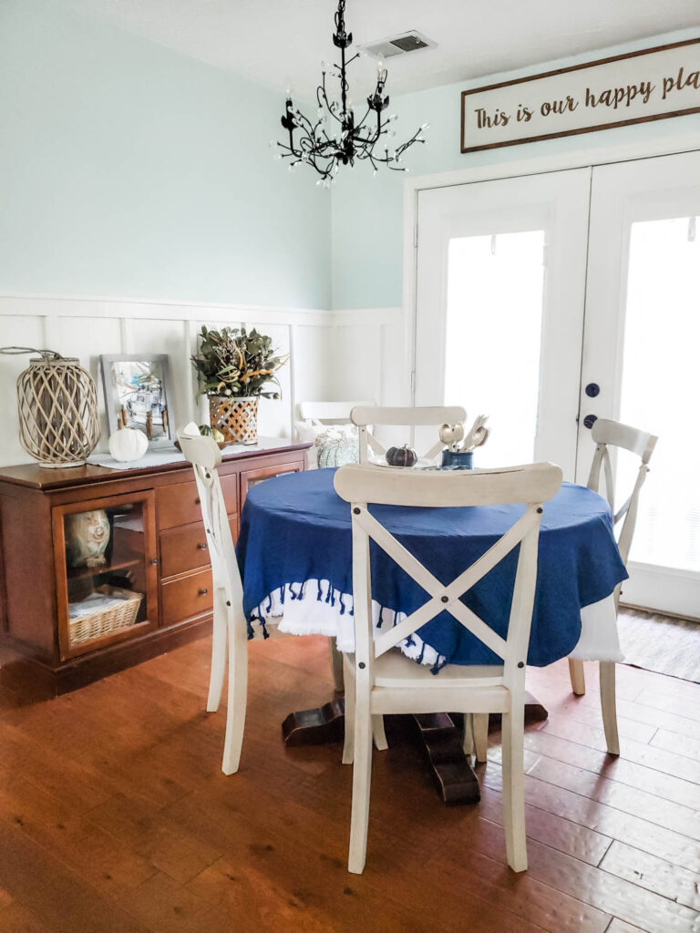 white chairs in dining room