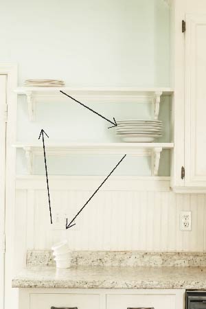 tips for kitchen shelving decorating