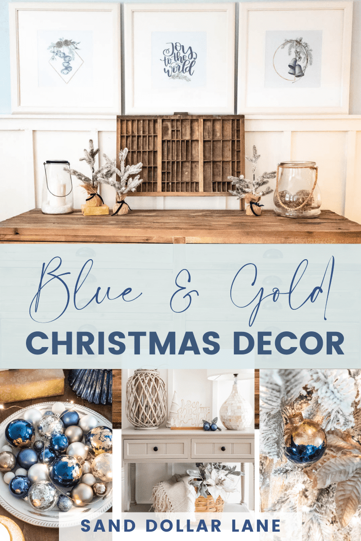 CHRISTMAS KITCHEN DECOR IN BLUE AND GOLD