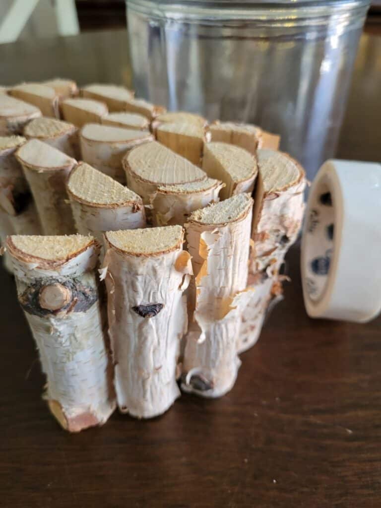 supplies to make rustic candle holder