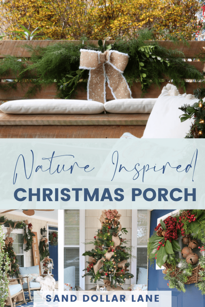 nature inspired Christmas porch