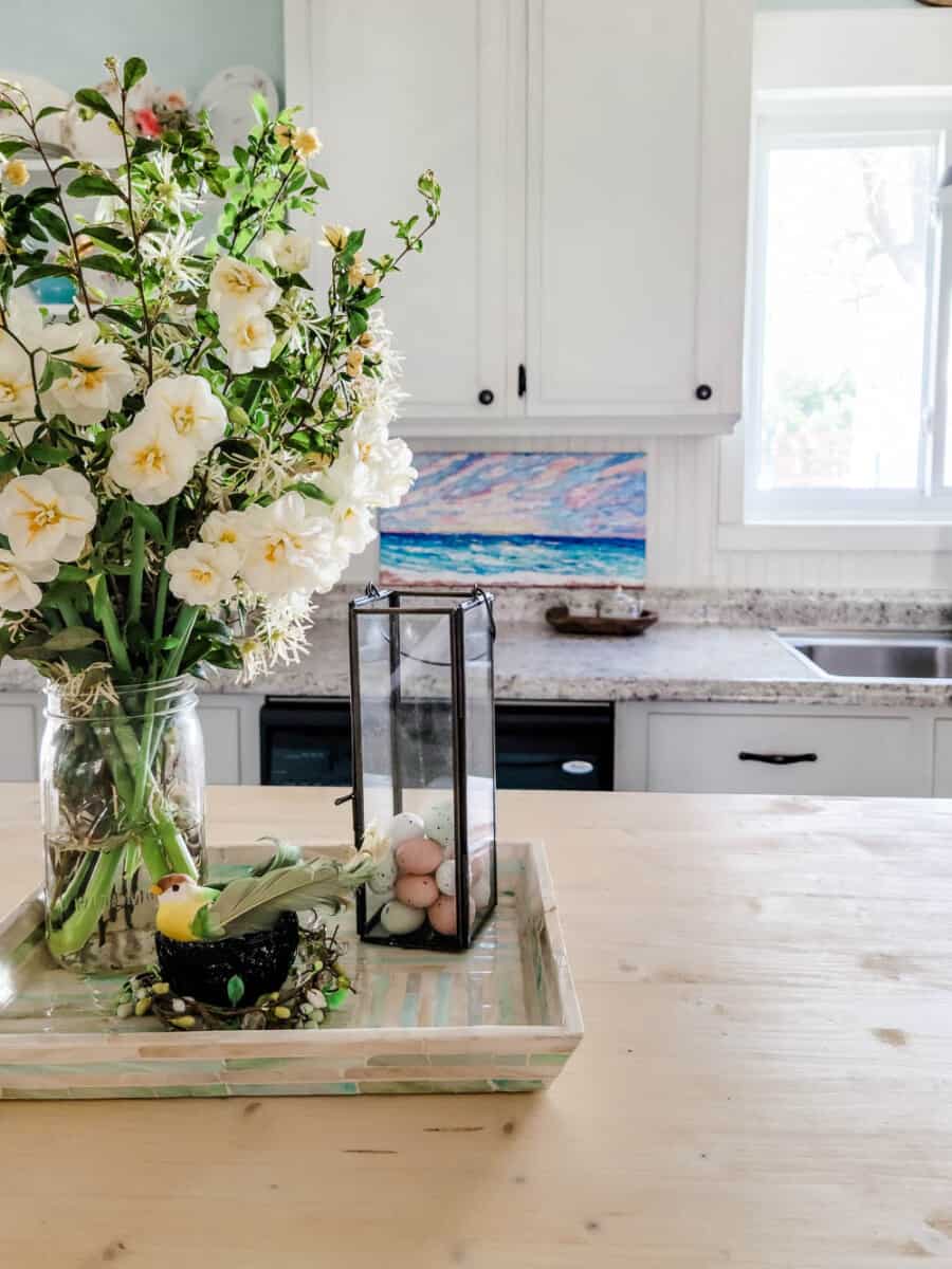 coastal cottage kitchen spring decorating