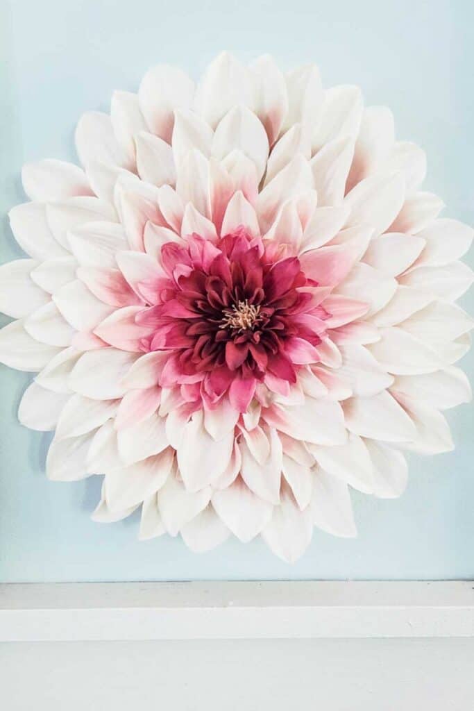 pink and white floral wall art