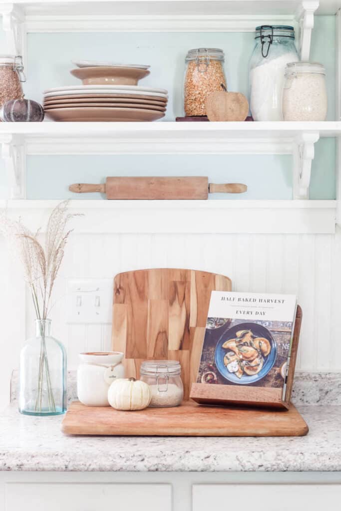 cookbook on countertop