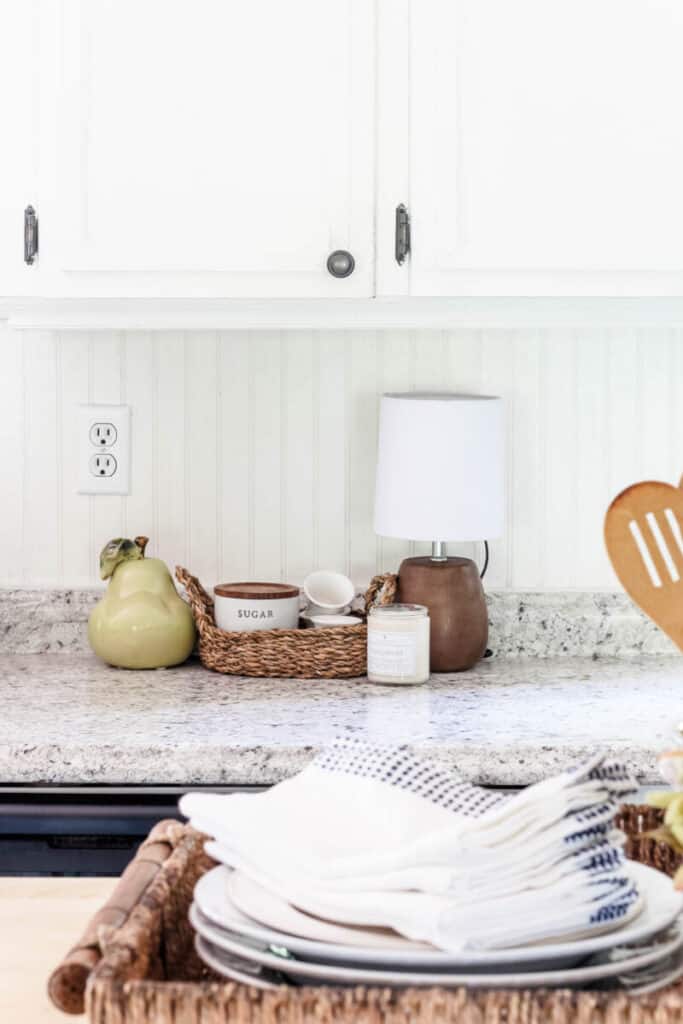 fall accessories on kitchen counter