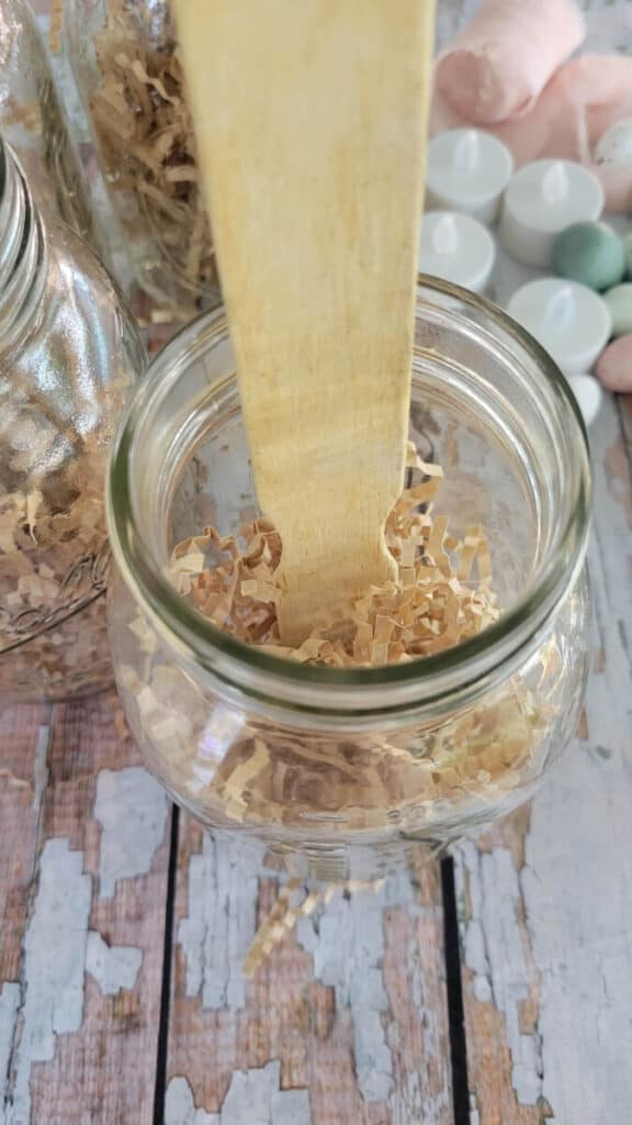 spring jar lantern with pink bow