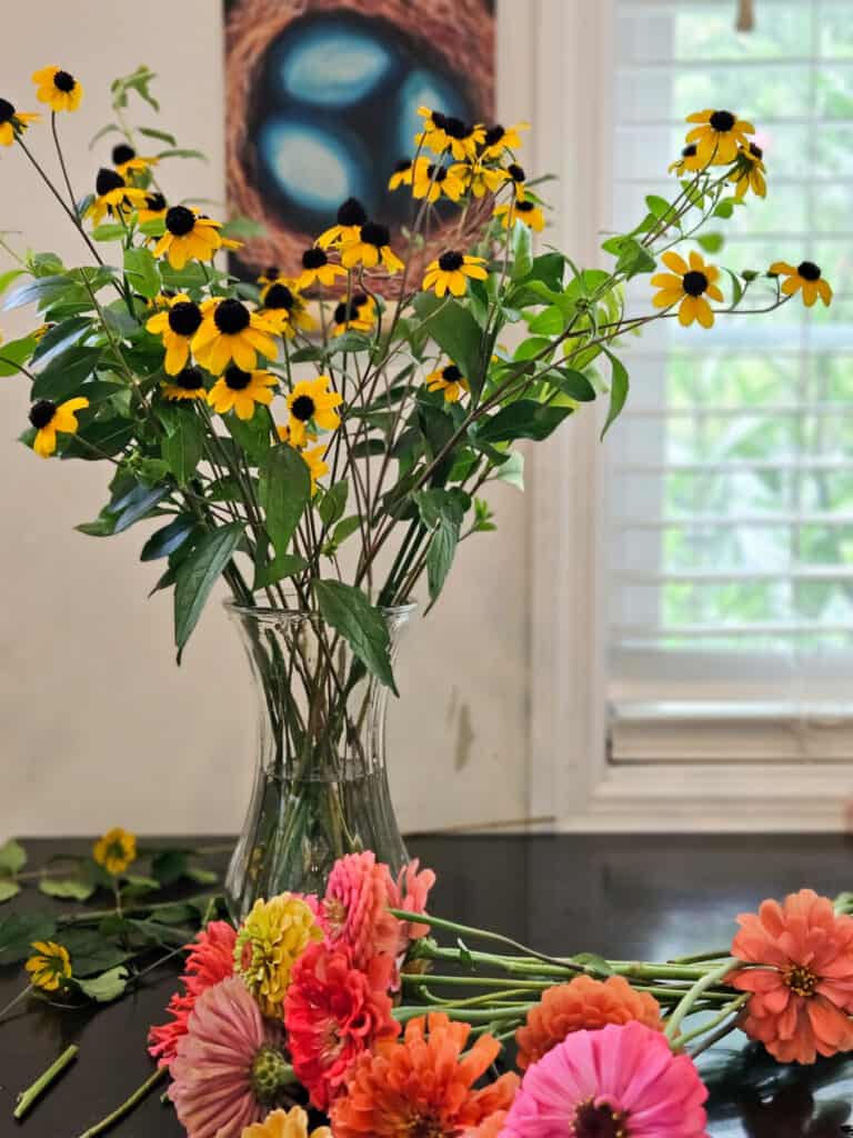 making a fall flower arrangement