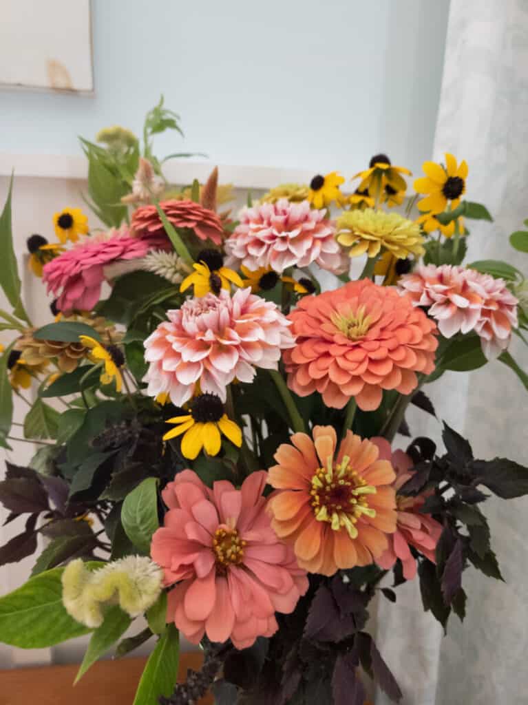 fall flowers in vase